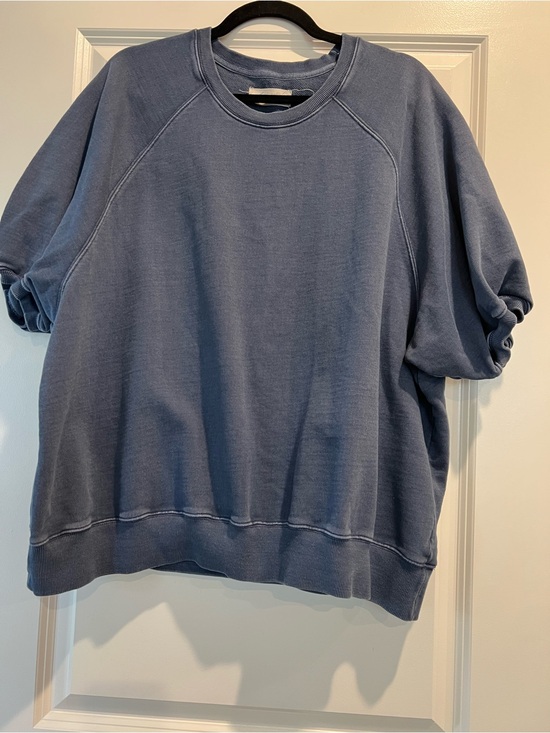 Free People Tops - Free People Washed Blue/Indigo Short Sleeve Crewneck Sweatshirt